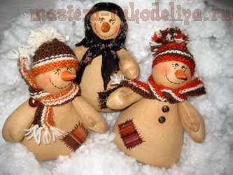 Мастер-класс по шитью игрушек:  Кофейно-коричный снеговик