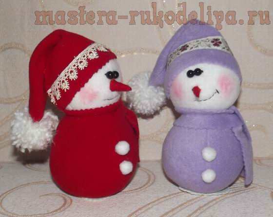 Мастер-класс по шитью игрушек: Новогодний сувенир Снеговичок