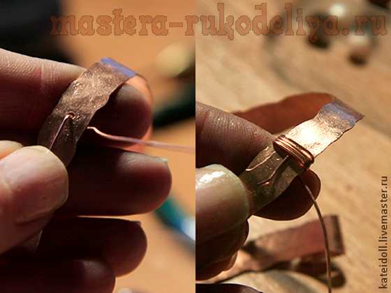 Мастер-класс по сборке бижутерии: Кованый браслет из медной проволоки