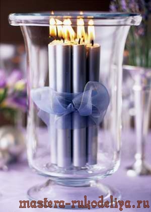Романтический декор с помощью свечей