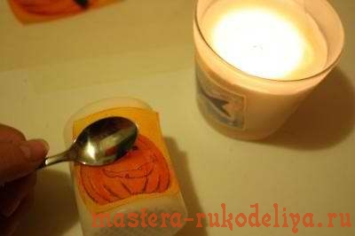Мастер-класс по декупажу:  Свечи на Хэллоуин4