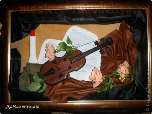 Мастер-класс по изделиям из кожи: Скрипка и розы. Часть 1