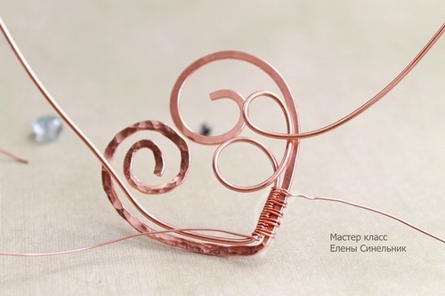 Как делать украшения из проволоки в технике wire wrap. Кулон Сердце