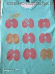 Мастер-класс по росписи на ткани: Футболка "В яблочко"