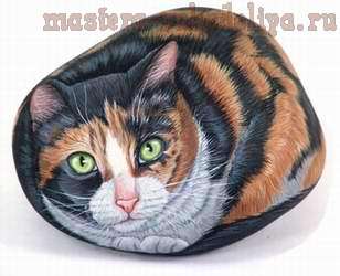 Мастер-класс по росписи камней: Рисуем кошку