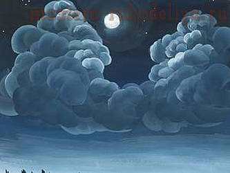 Видео мастер-класс по росписи: Ночные облака двойным мазком