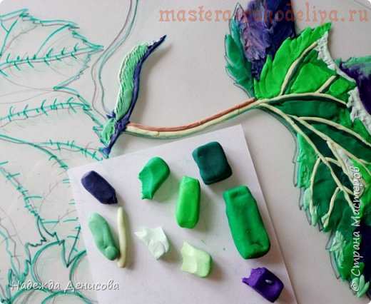 Мастер-класс по рисованию пластилином: Виноградная ветка с листиками