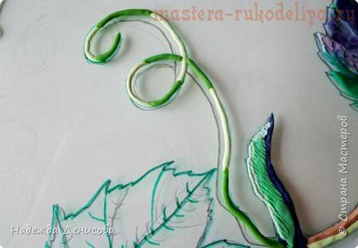 Мастер-класс по рисованию пластилином: Виноградная ветка с листиками