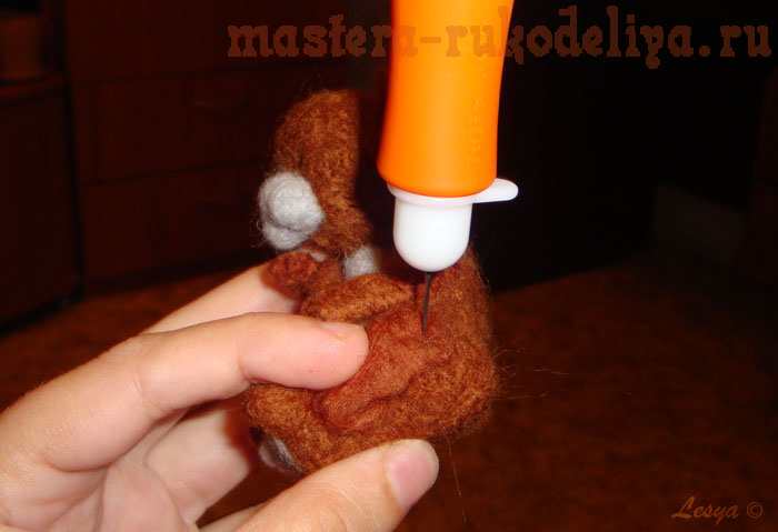Мастер-класс по сухому валянию: Игрушка Новорожденный мишутка