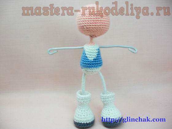Мастер-класс по вязанию крючком: Кукла Промокашка Снегурочка.