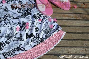 Вязание крючком: Розовая юбка 