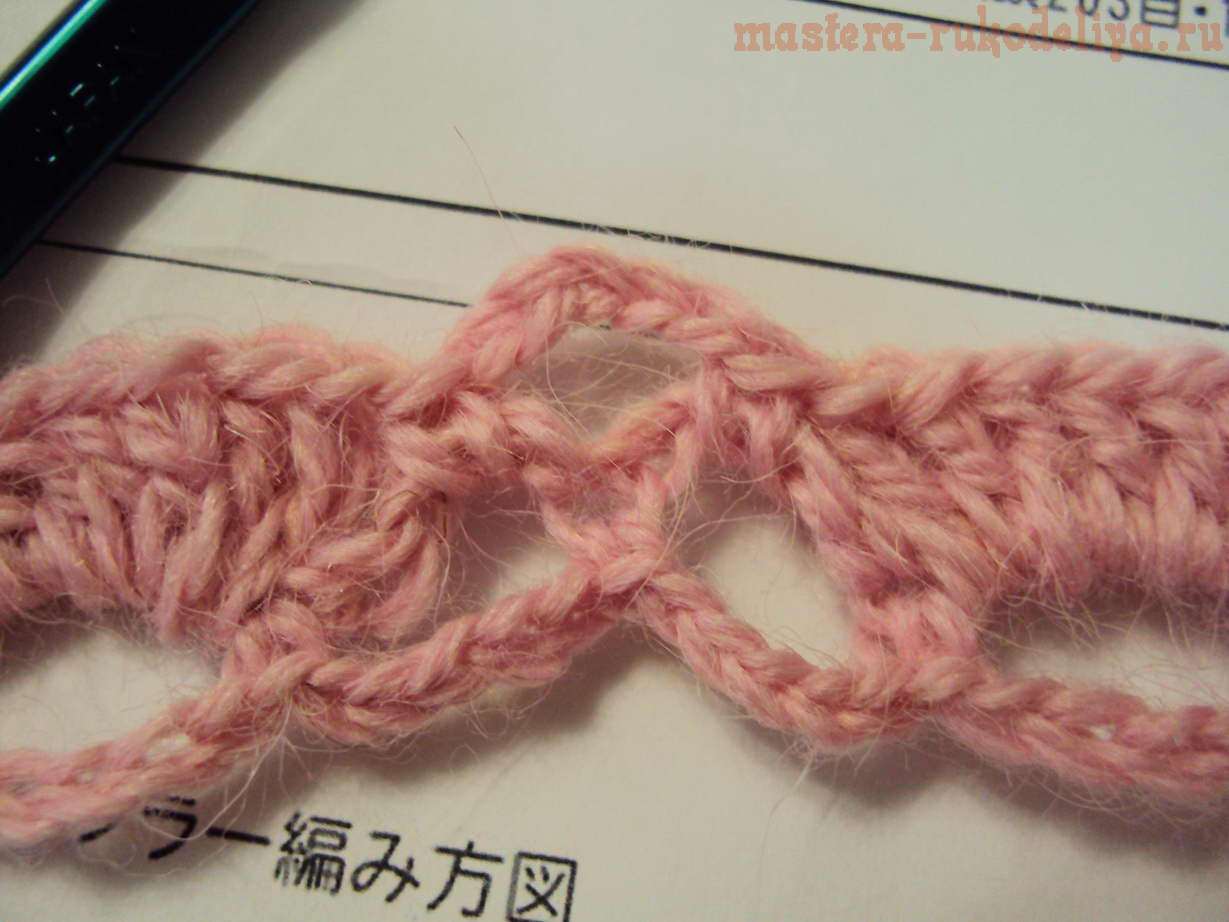 Мастер-класс по вязанию: Японский ажурный шарфик крючком04