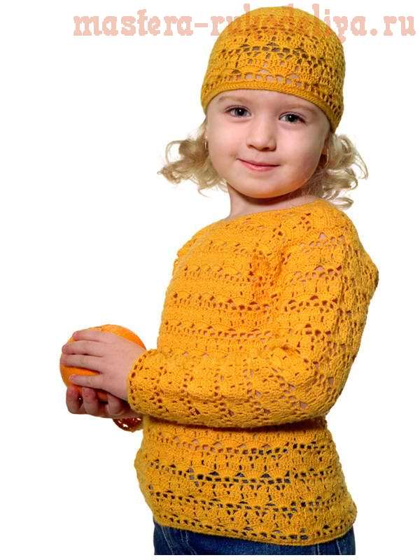 Схема вязания: Детский пуловер крючком