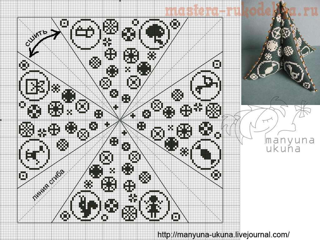 Схема для вышивки: Геометрическая ёлка2