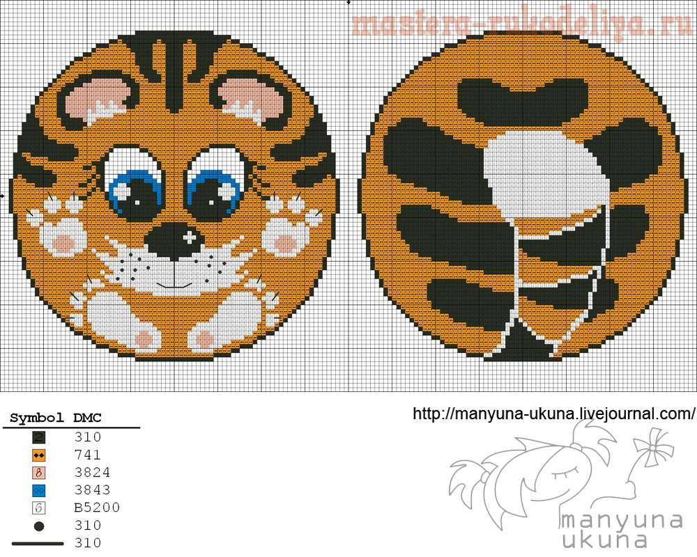 Схема для вышивки: Детский тигренок2