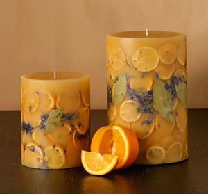 Свеча с апельсиновыми корками